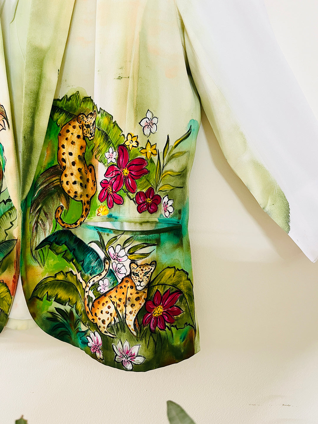 EXCLUSIVE- HAND PAINTED TROPICAL RESORT BLAZER (pre-loved & upcycled)