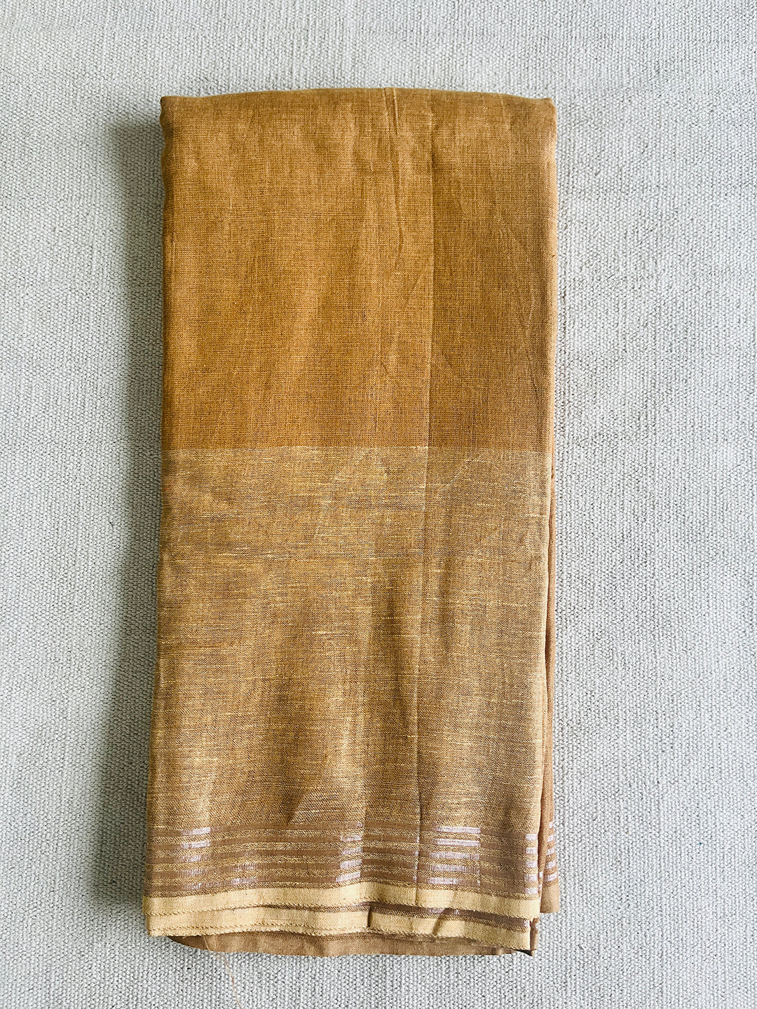 HANDWOVEN OMBRE LINEN SAREE- EARTHY TONE