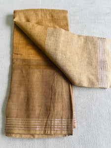 HANDWOVEN OMBRE LINEN SAREE- EARTHY TONE