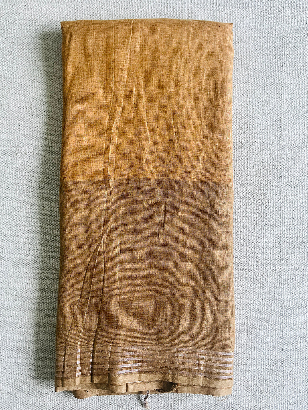 HANDWOVEN OMBRE LINEN SAREE- EARTHY TONE