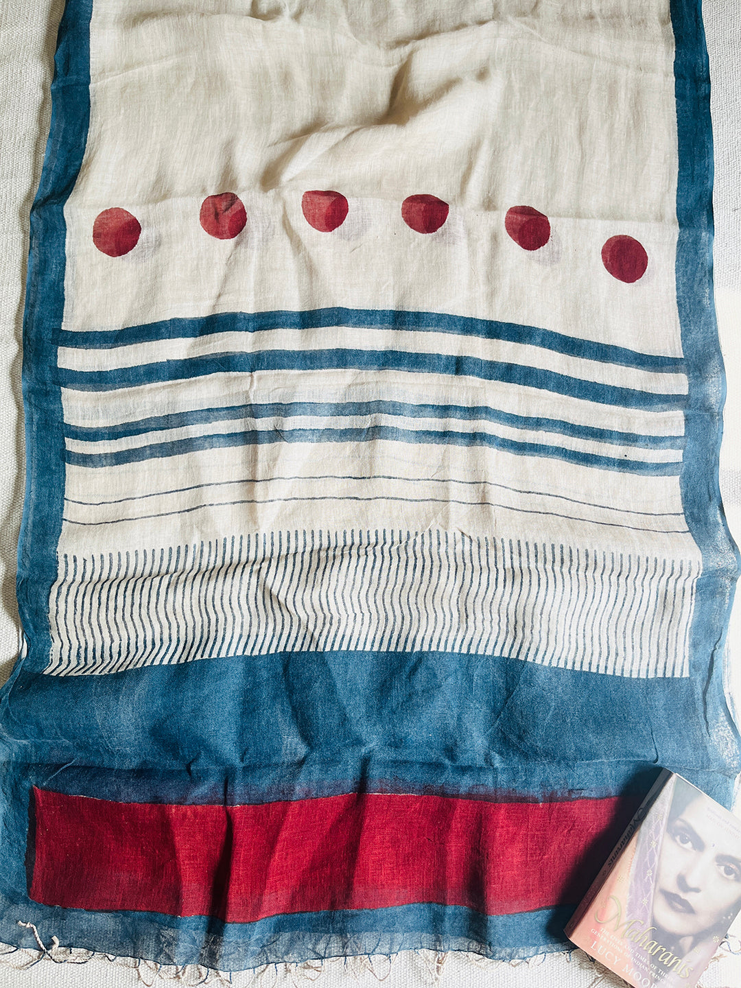 "JUST BE YOU" BOLD GEOMETRIC DUPATTA- TEAL & BRICK