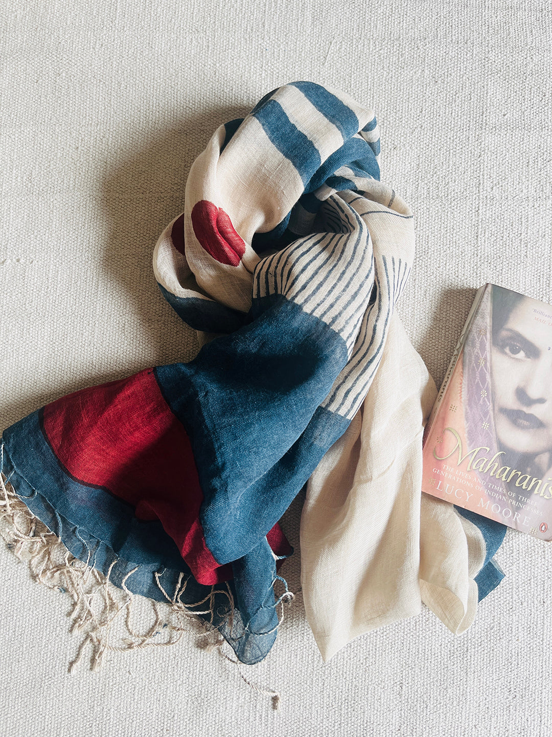 "JUST BE YOU" BOLD GEOMETRIC DUPATTA- TEAL & BRICK