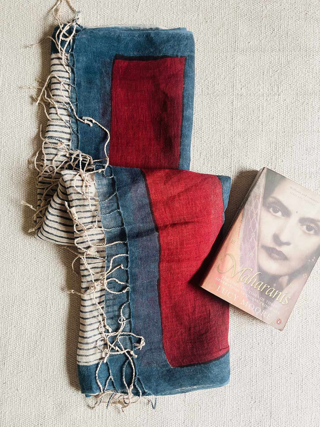 "JUST BE YOU" BOLD GEOMETRIC DUPATTA- TEAL & BRICK