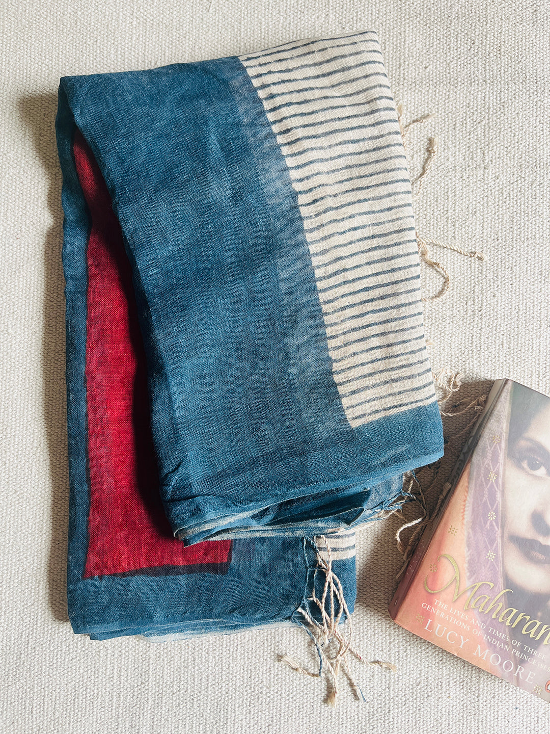 "JUST BE YOU" BOLD GEOMETRIC DUPATTA- TEAL & BRICK