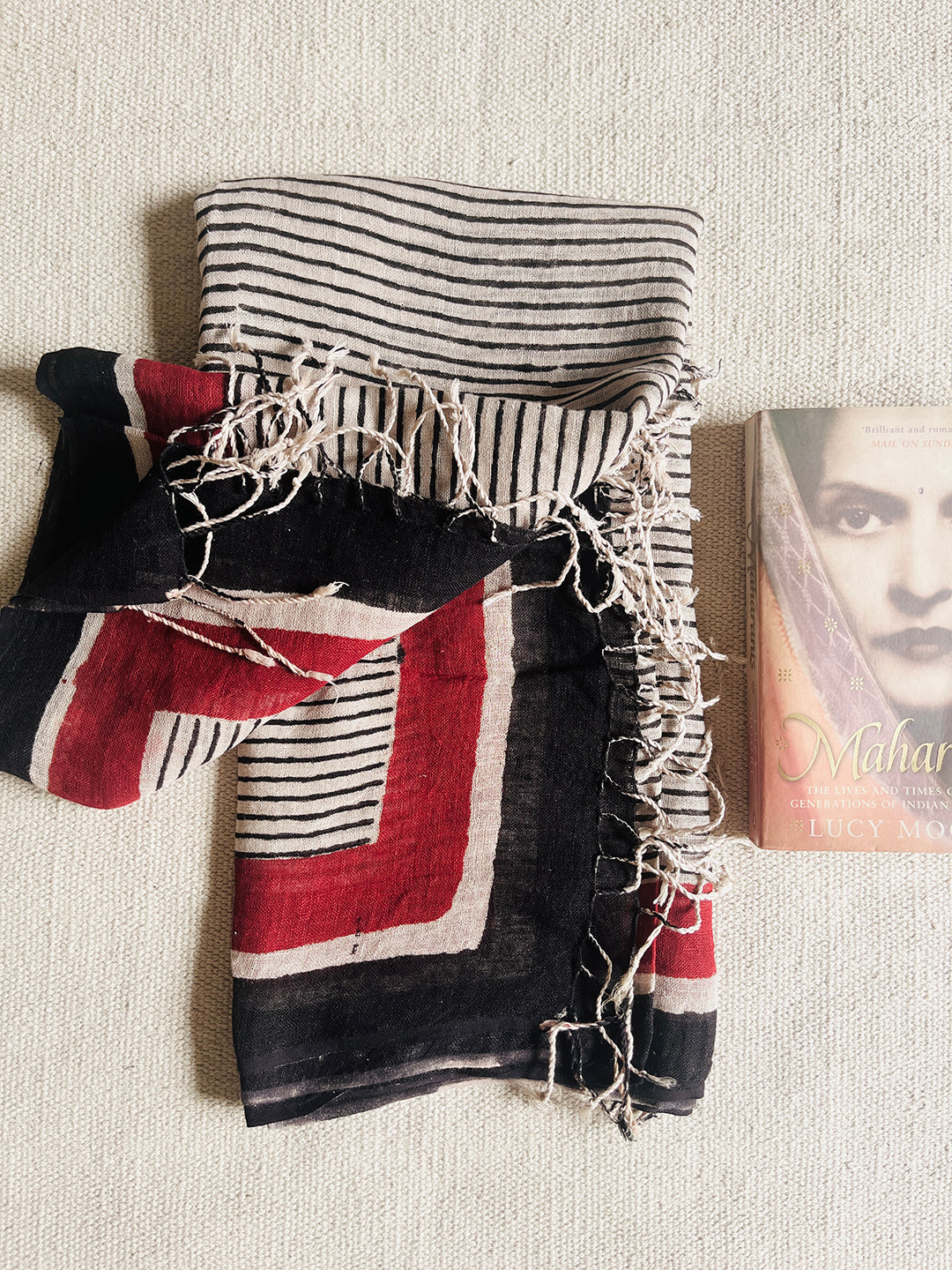 "NEVER ORDINARY" STRIPE LINEN DUPATTA