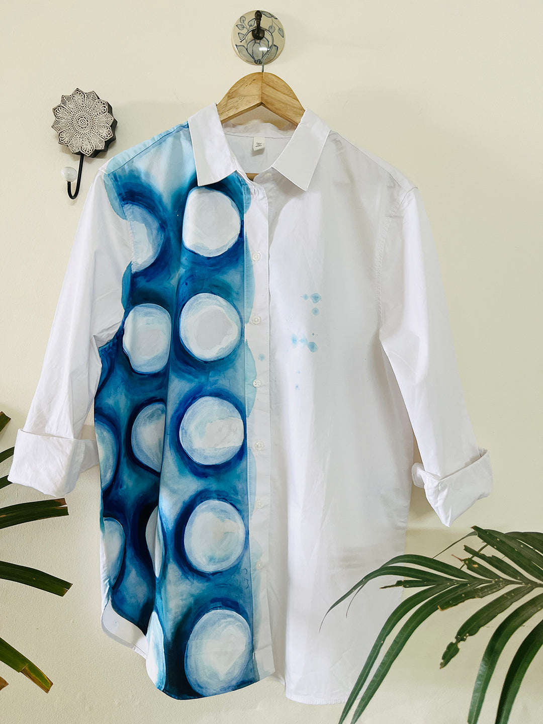 EXCLUSIVE- "MOON LIT POLKAS" HAND PAINTED SHIRT