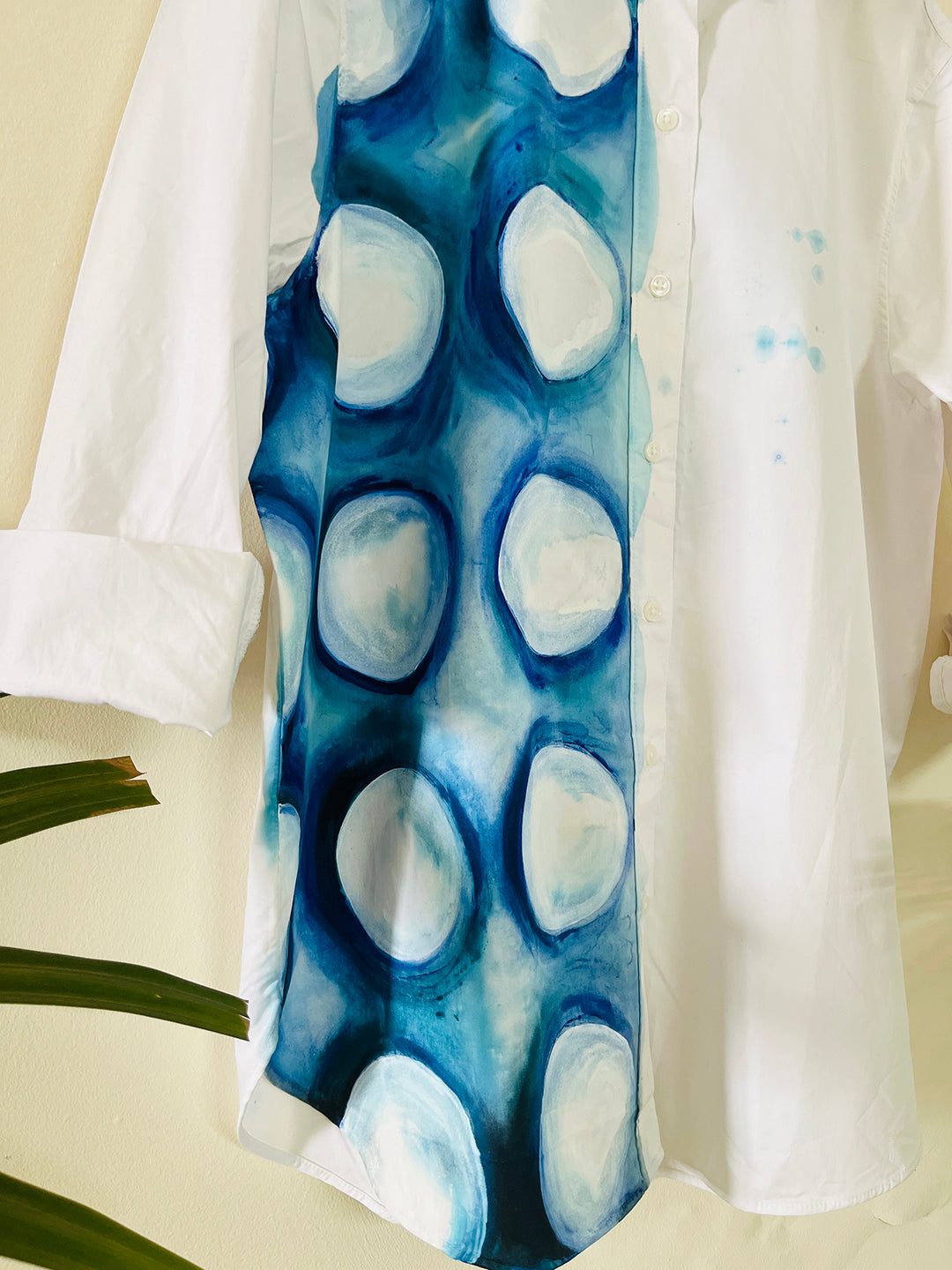 EXCLUSIVE- "MOON LIT POLKAS" HAND PAINTED SHIRT