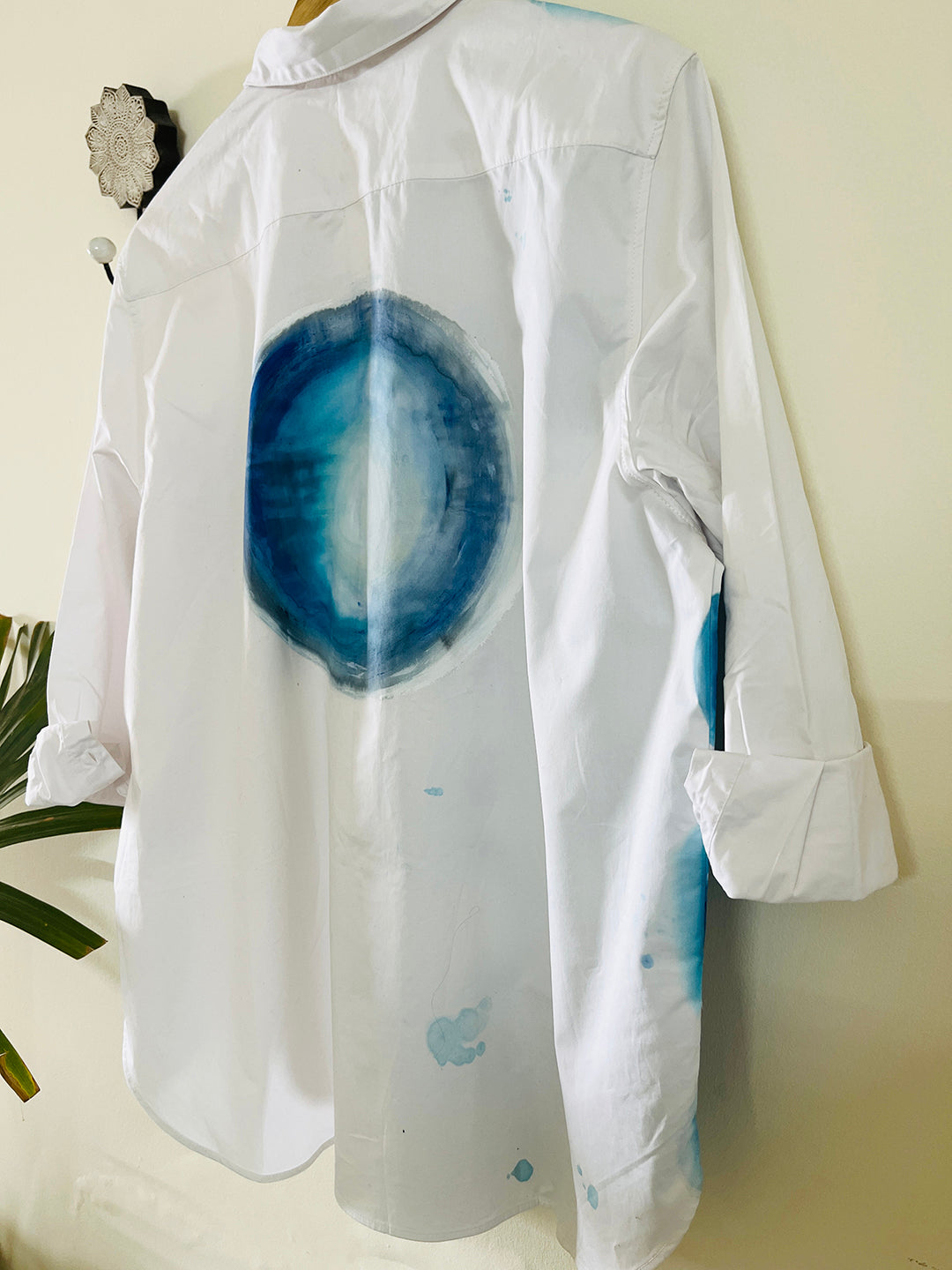 EXCLUSIVE- "MOON LIT POLKAS" HAND PAINTED SHIRT