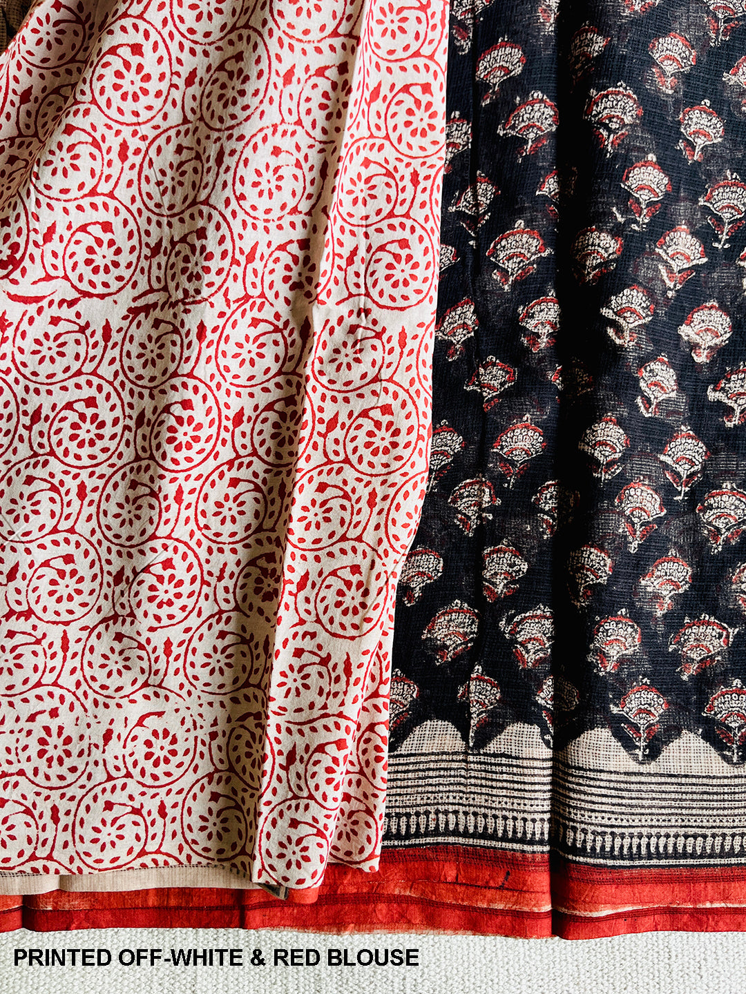 ALLOVER BOOTI BLACK & RED KOTA DORIA SAREE