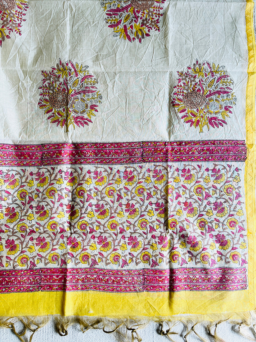 "BIG FLORAL BUNCHES" COTTON DUPATTA