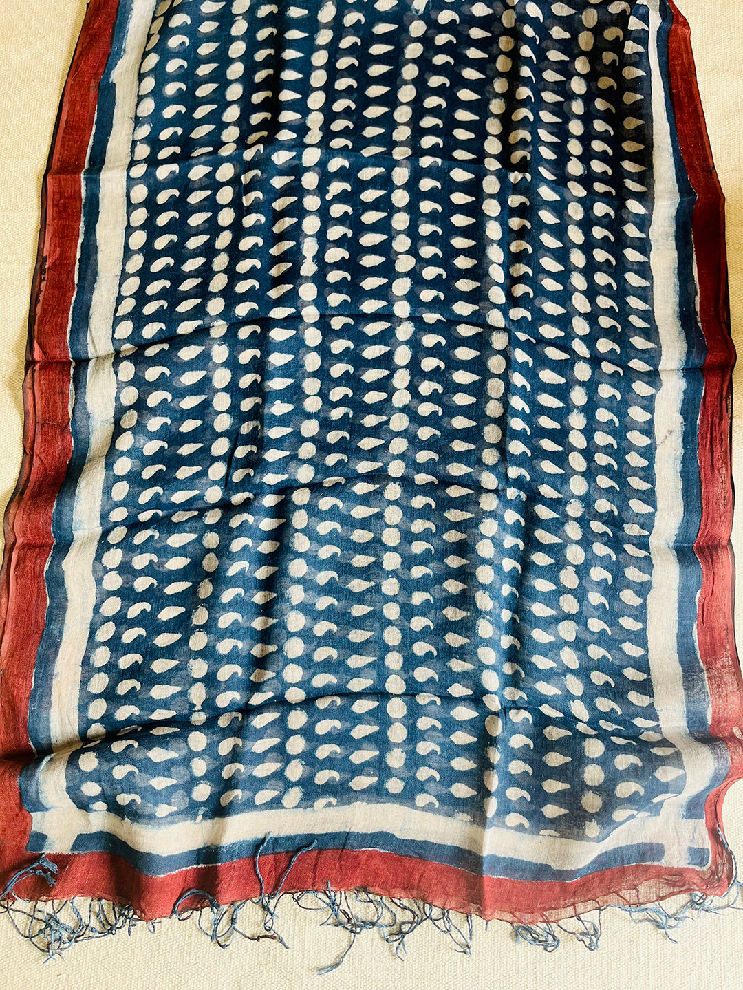 LINEN INDIGO ALLOVER PRINT DUPATTA
