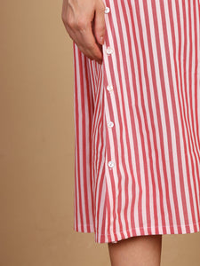 "WORK TO WEEKEND STAPLE" relaxed long shirt (stripe)