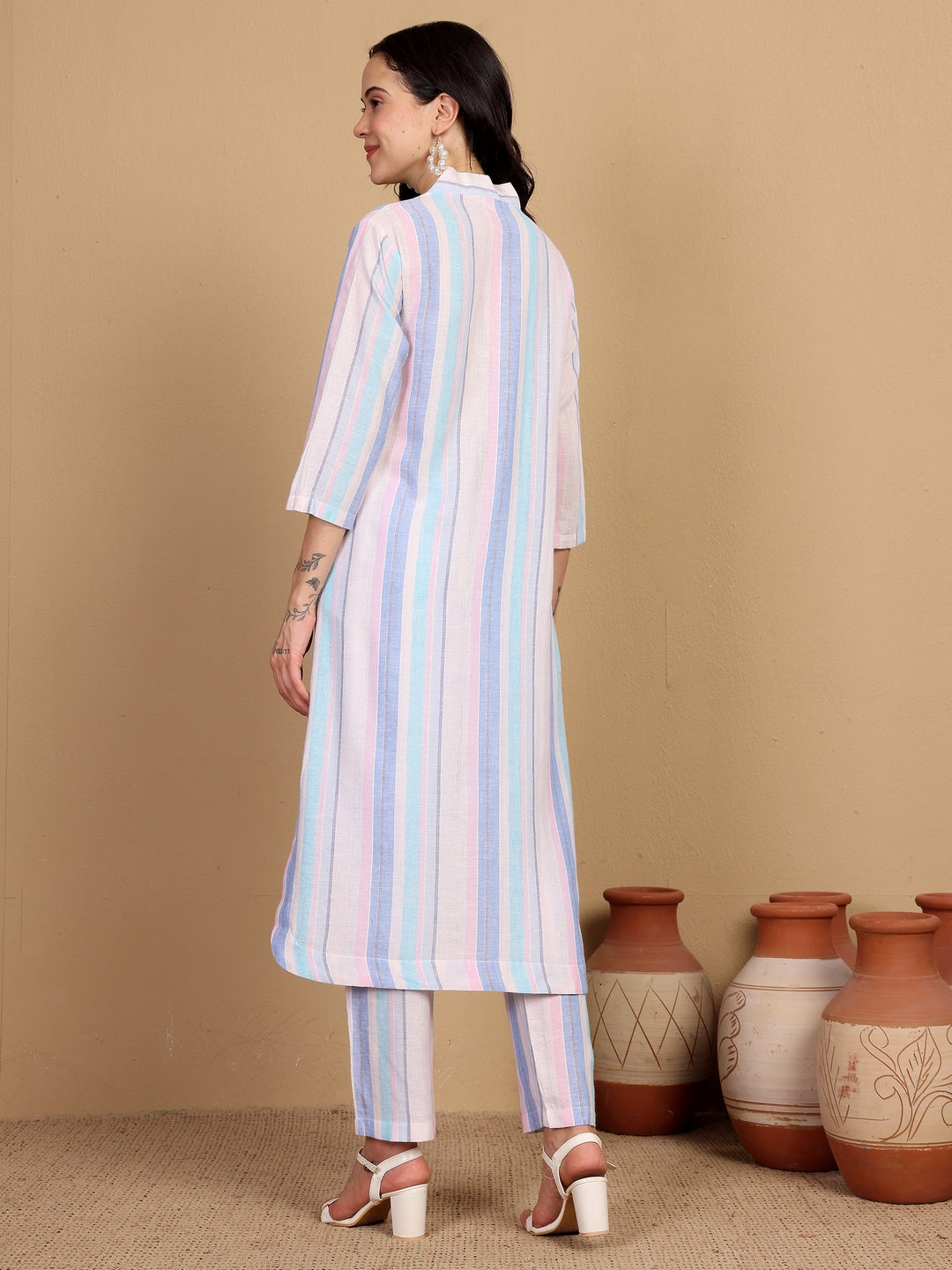 "STYLE & THE CITY" cotton woven stripes Coord-set