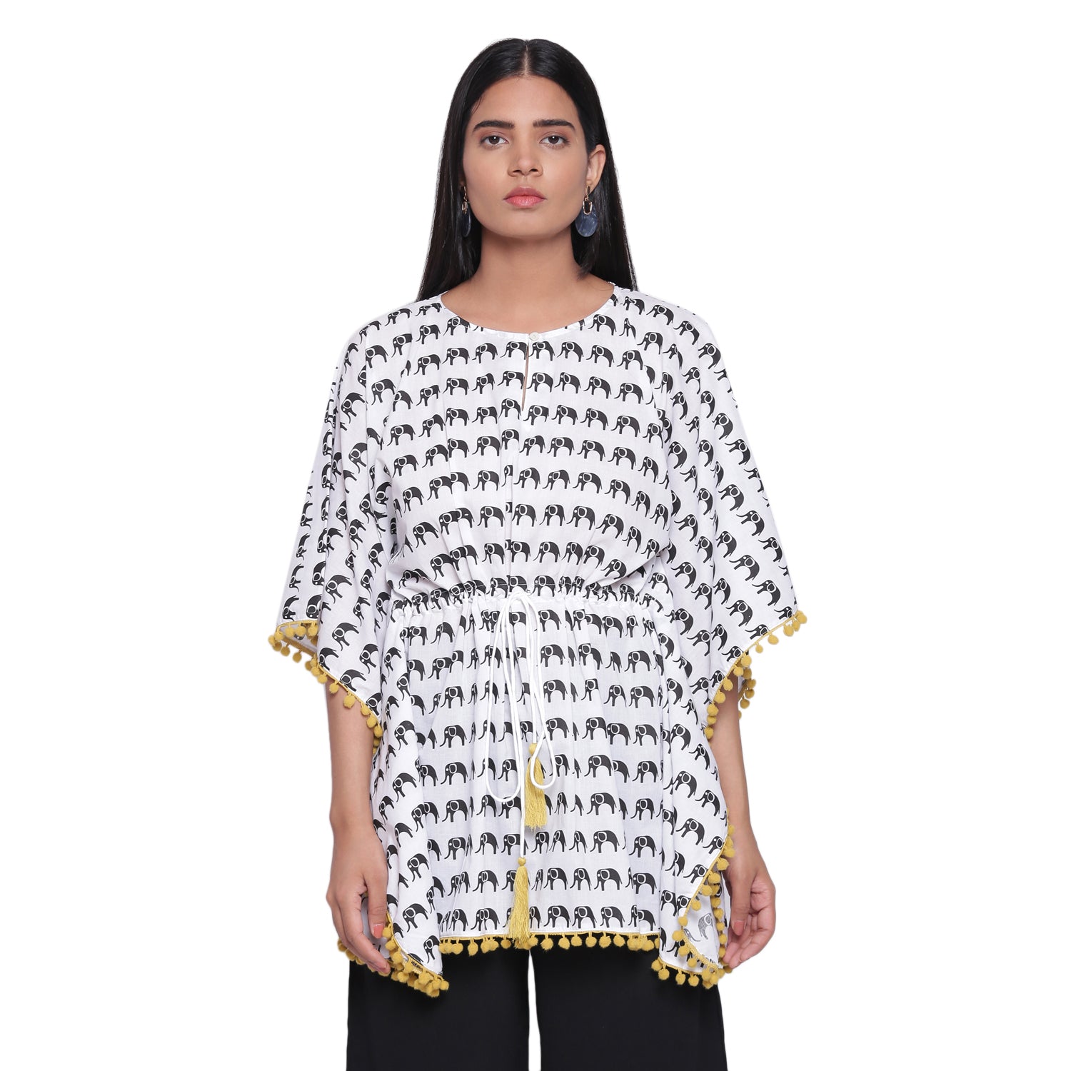 B&W ELEPHANT KAFTAN- WOMEN