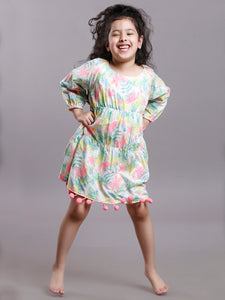TROPICAL POM-POM DRESS