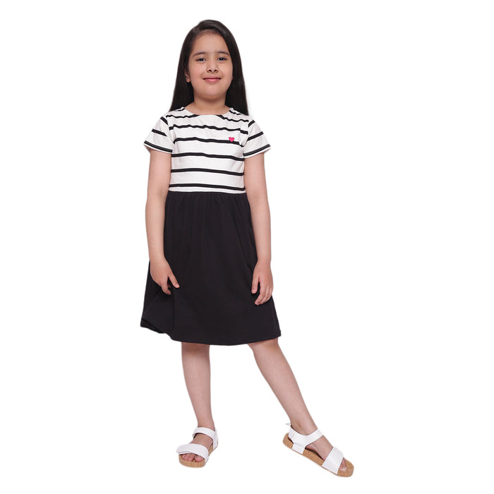 Striped Black & White Dress
