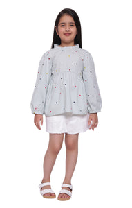 Little Hearts Embroidered Top Kids