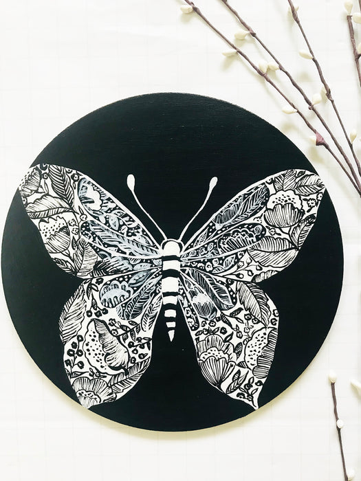 SOLD OUT: "MONOCHROMATIC BUTTERFLY" WALL PLATE