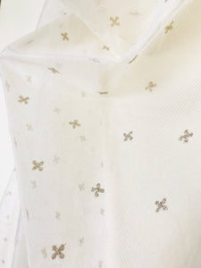 HAND-WOVEN CHANDERI EMBROIDERED DUPATTA- CREAM