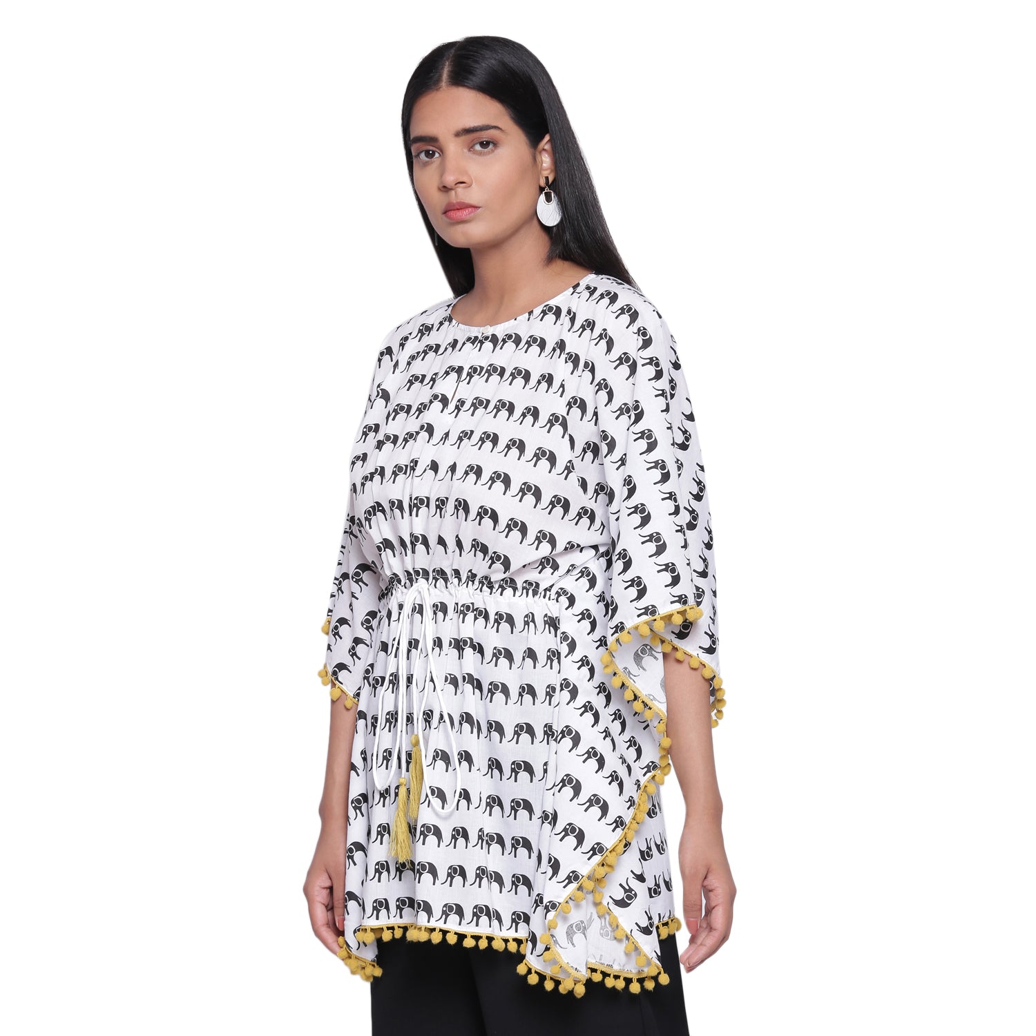 B&W ELEPHANT KAFTAN- WOMEN