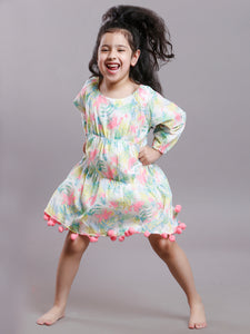 TROPICAL POM-POM DRESS