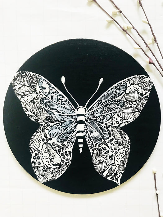 SOLD OUT: "MONOCHROMATIC BUTTERFLY" WALL PLATE