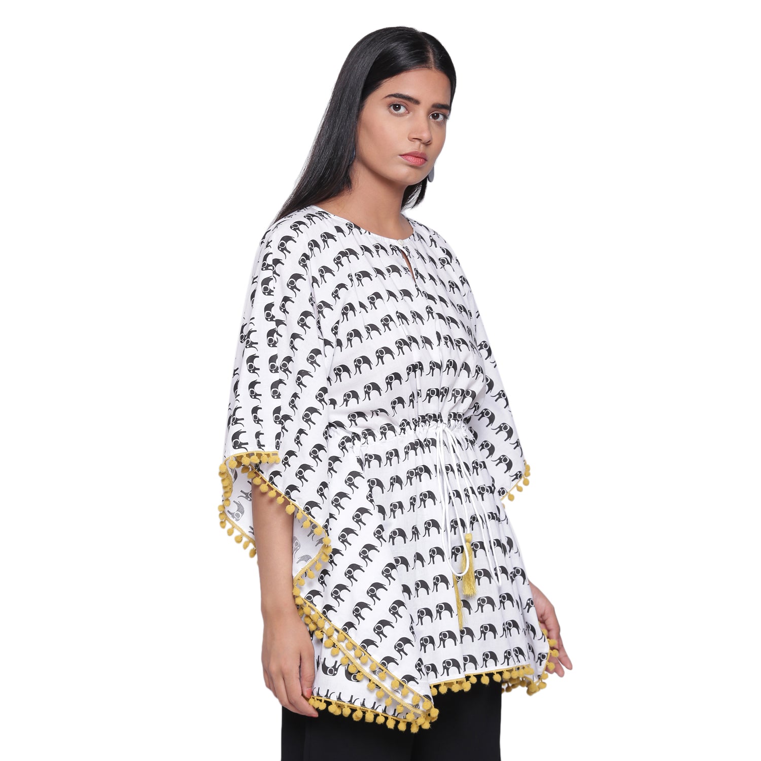 B&W ELEPHANT KAFTAN- WOMEN