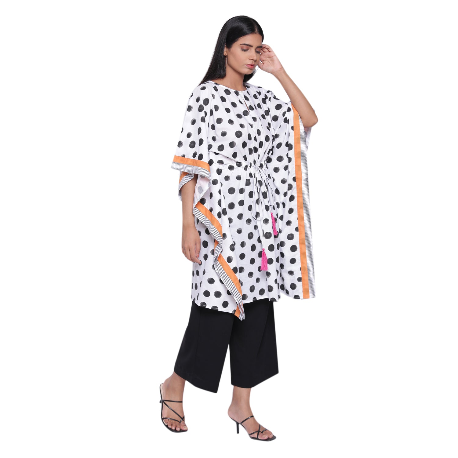 B&W POLKA KAFTAN