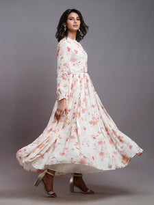 FLORAL GATHERED PARTY DRESS