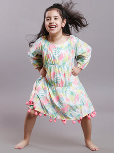 TROPICAL POM-POM DRESS