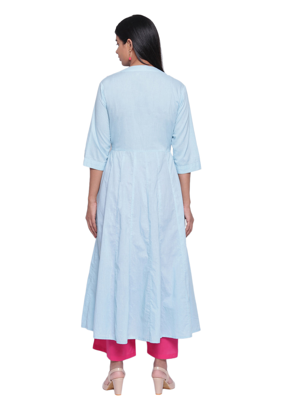 Ice Blue Embroidered Angarakha