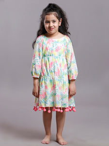 TROPICAL POM-POM DRESS