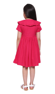 Raspberry Pink Big Collar Kid's Dress