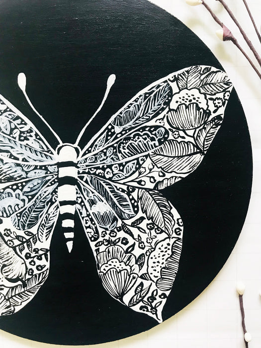 SOLD OUT: "MONOCHROMATIC BUTTERFLY" WALL PLATE