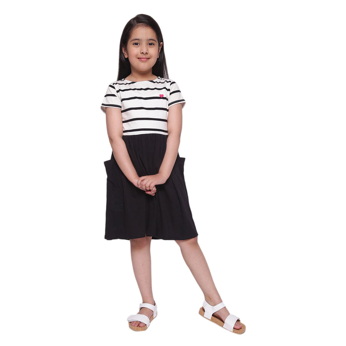 Striped Black & White Dress