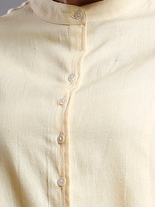FLAX SLEEVELESS  SHIRTDRESS YELLOW