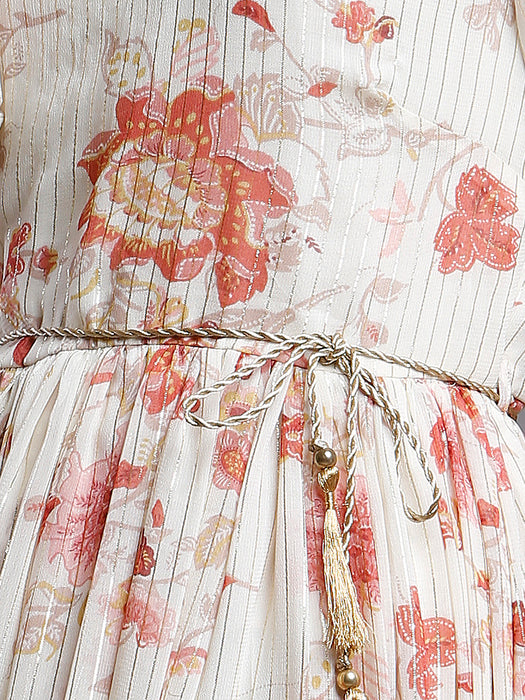FLORAL GATHERED PARTY DRESS