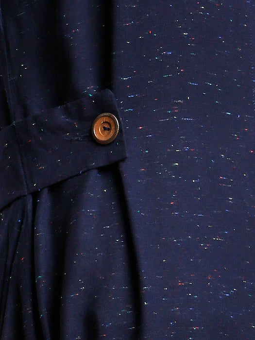 STOCK CLEARANCE SALE- NAVY TAB DETAIL DRESS SLEEVELESS