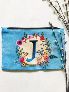 BLUE "J" ALPHABET MULTIPURPOSE POUCH (SOLD OUT)