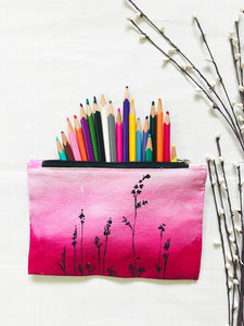 PINK OMBRE' FERN MULTIPURPOSE POUCH