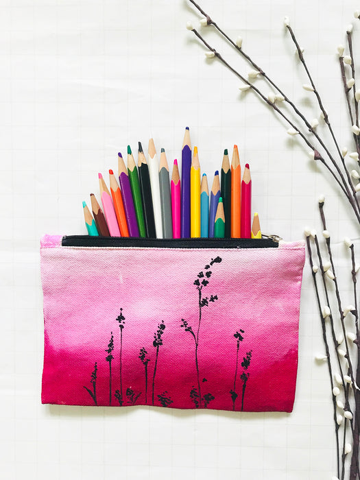PINK OMBRE' FERN MULTIPURPOSE POUCH
