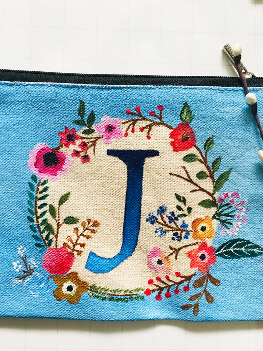 BLUE "J" ALPHABET MULTIPURPOSE POUCH (SOLD OUT)
