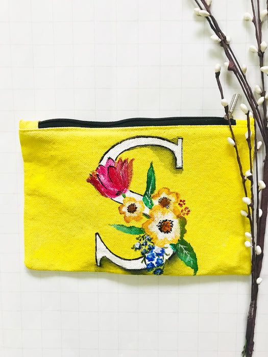 YELLOW "S" ALPHABET MULTIPURPOSE POUCH (SOLD OUT)