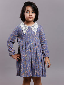 BLUE IRIS VINTAGE COLLAR DRESS