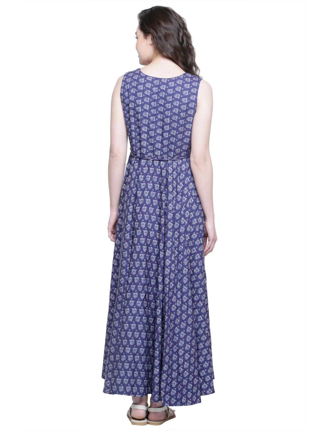 BLUE PAISLEY ASYMMETRIC DRESS