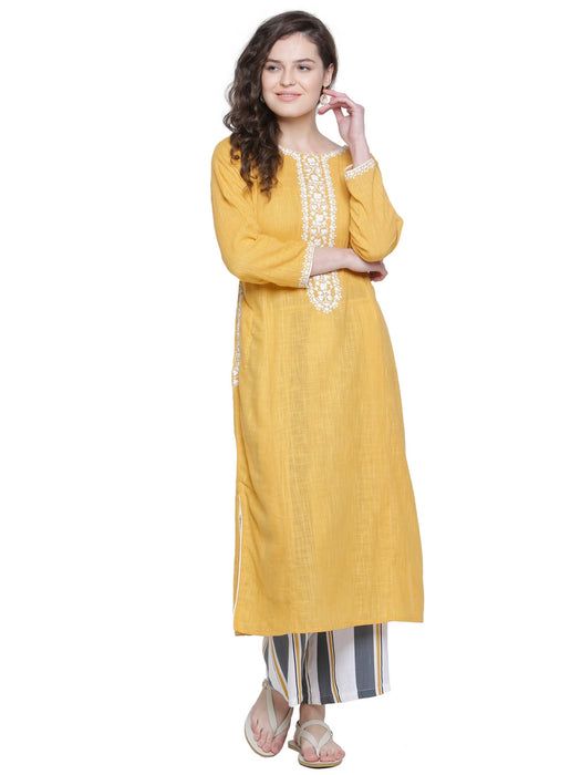 GREY YELLOW SLUB STRIPE PANTS