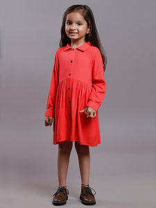 CORAL NEPS SHIRT DRESS