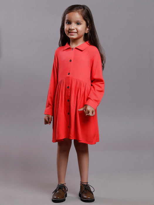 CORAL NEPS SHIRT DRESS