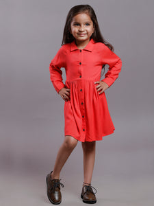 CORAL NEPS SHIRT DRESS