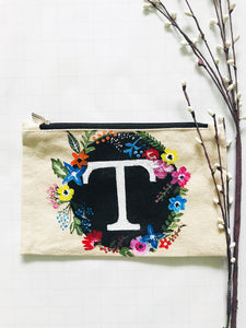 BEIGE "T" ALPHABET MULTIPURPOSE POUCH (SOLD OUT)
